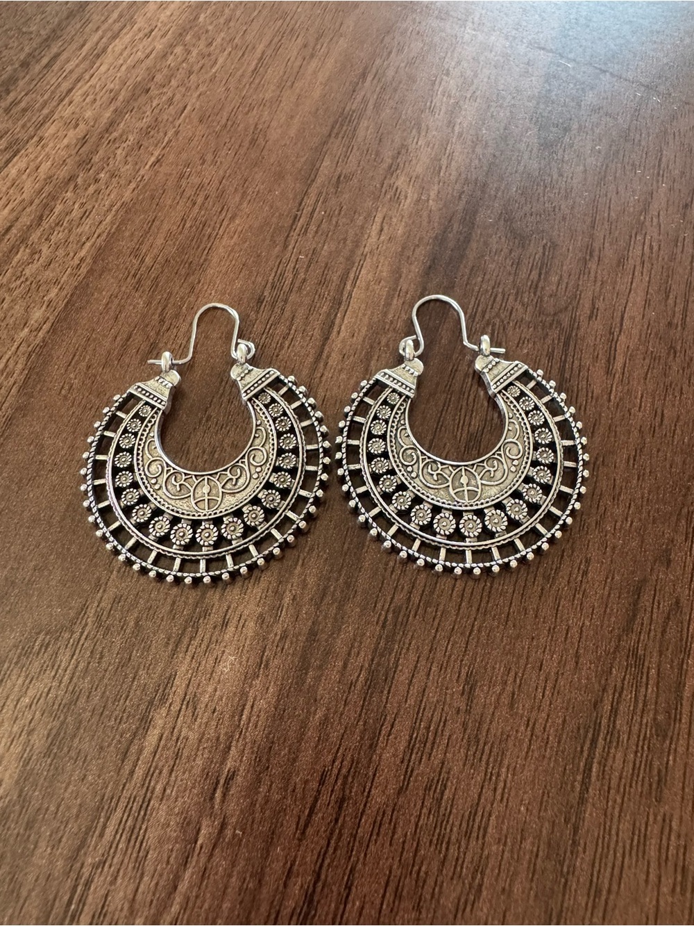 EARTHBOUND Silver-Tone Filigree Hoop Earrings